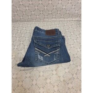 Wolcott‎ Vintage Boot Cut Jeans Mens 32x34 Medium Wash Dark Wash Denim Flap